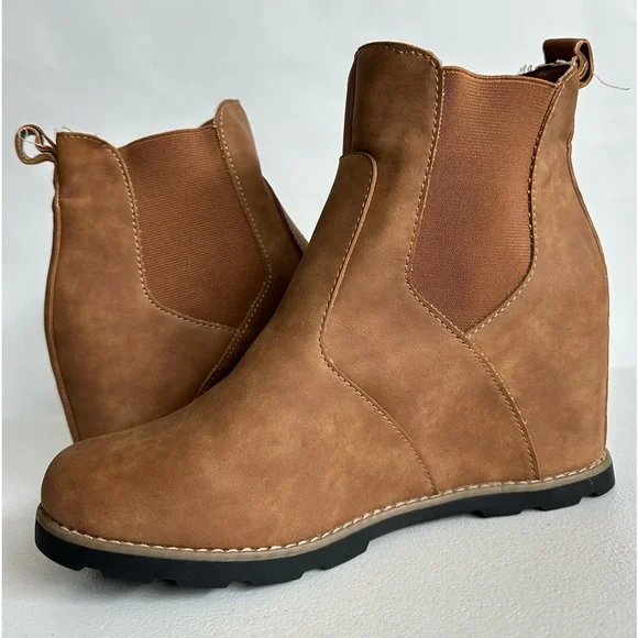 Faux Leather Universal Thread Wedge Boots Universal Thread Shoes